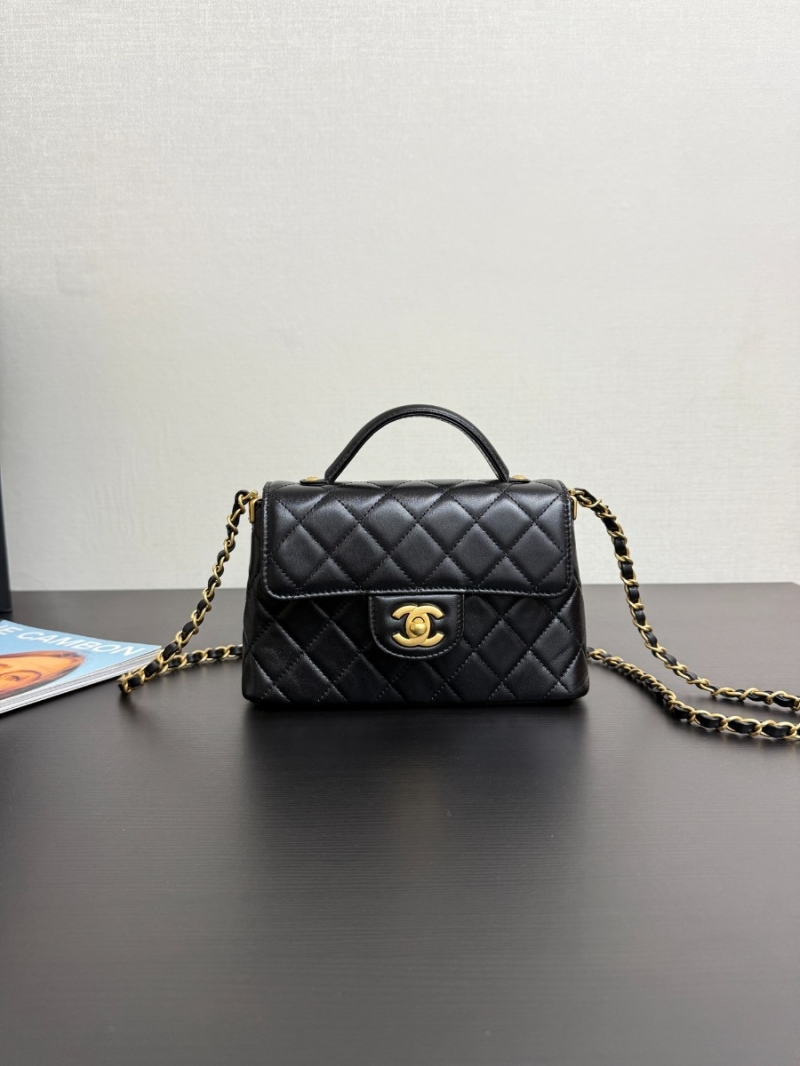 Chanel 25P Small Flap Bag With Top Handle  AS5355 Black