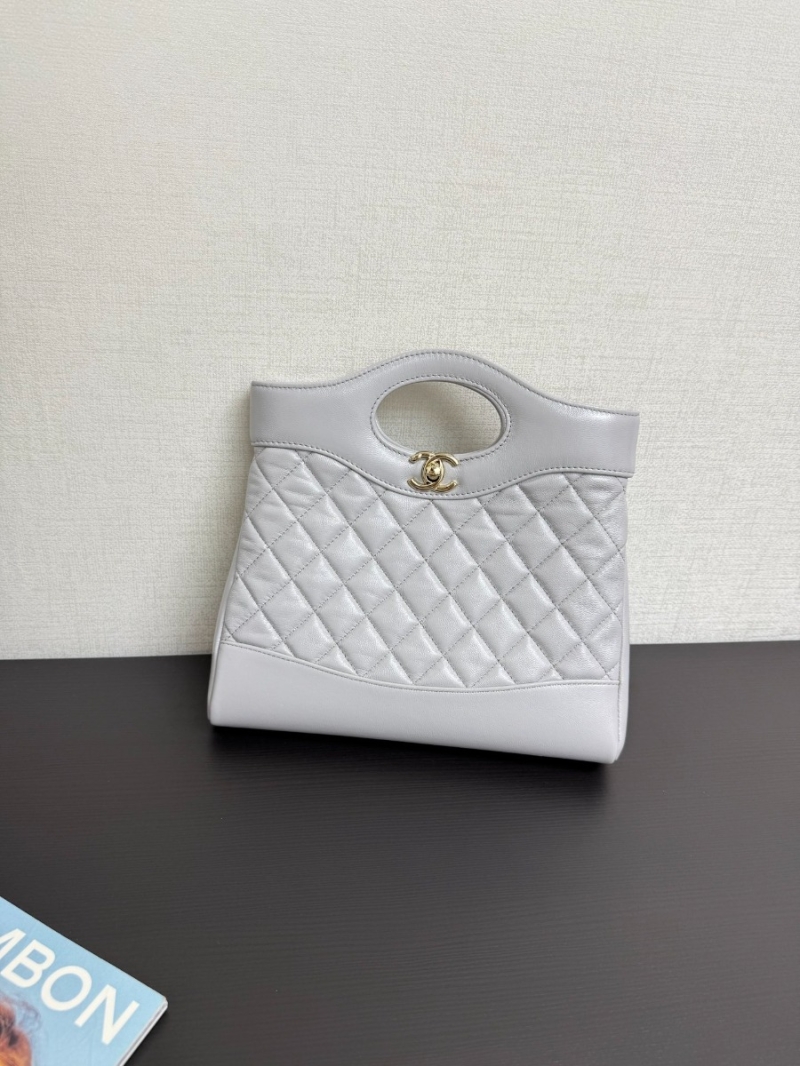 Chanel Medium 31 Shopping Bag in Shiny Lambskin AS4853 Luxe Grey