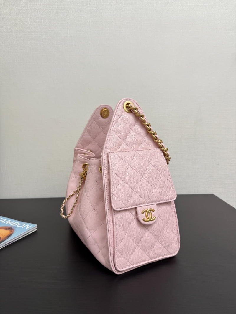 Chanel 25C Small Bucket Bag in Grained Calfskin AS5293 Pink