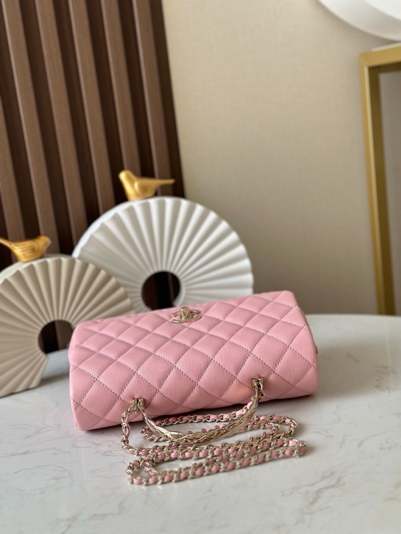 Chanel Coco Crush Top Handle Flap Bag Grained Calfskin AS5554 Pink