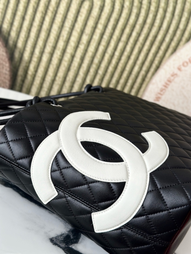 Chanel Vintage Large Cambon Tote Bag Limited Edition Black White