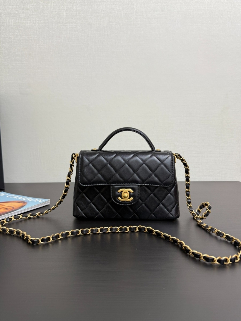 Chanel 25P Small Flap Bag With Top Handle  AS5355 Black