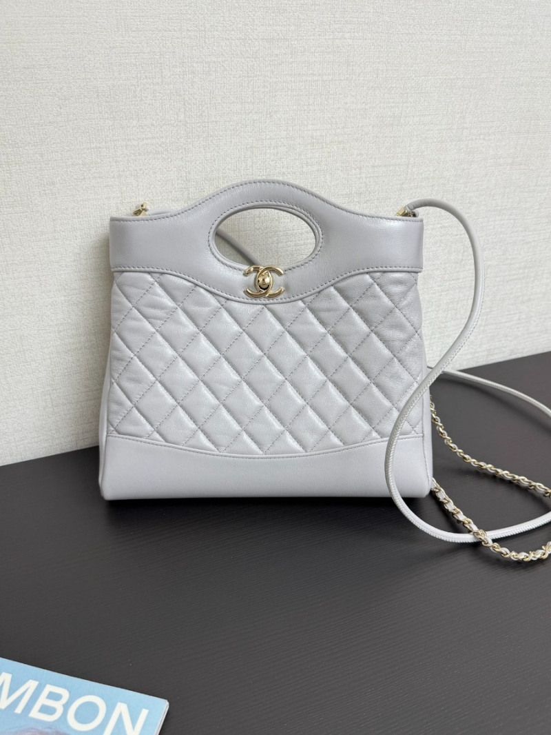 Chanel Medium 31 Shopping Bag in Shiny Lambskin AS4853 Luxe Grey