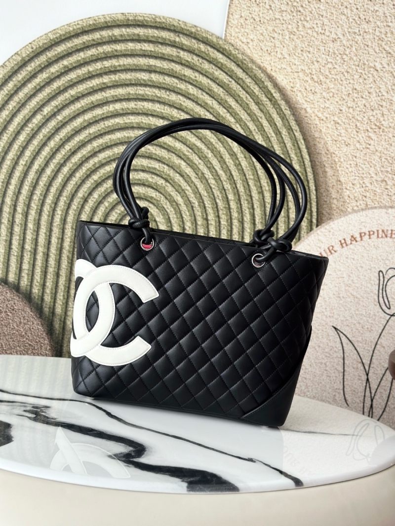 Chanel Vintage Large Cambon Tote Bag Limited Edition Black White