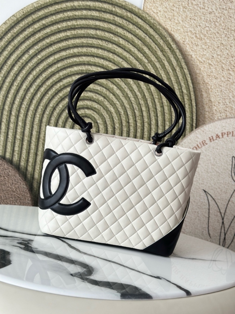 Chanel Vintage Large Cambon Tote Bag Limited Edition  White