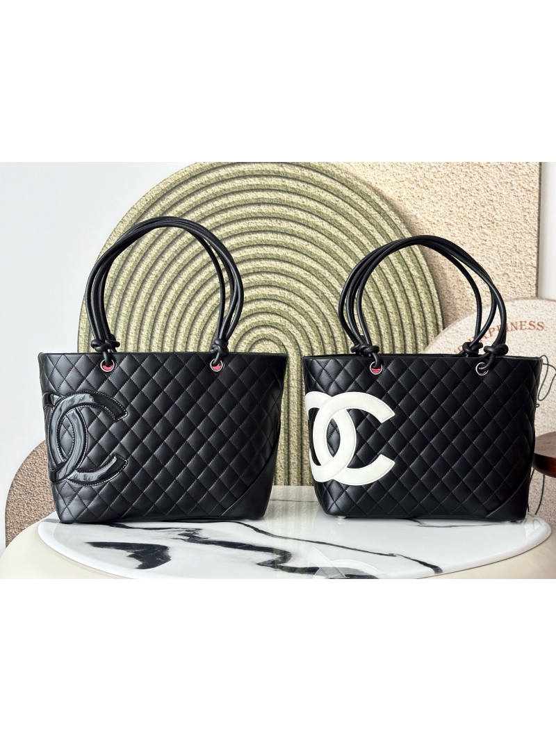 Chanel Vintage Large Cambon Tote Bag Limited Edition Black