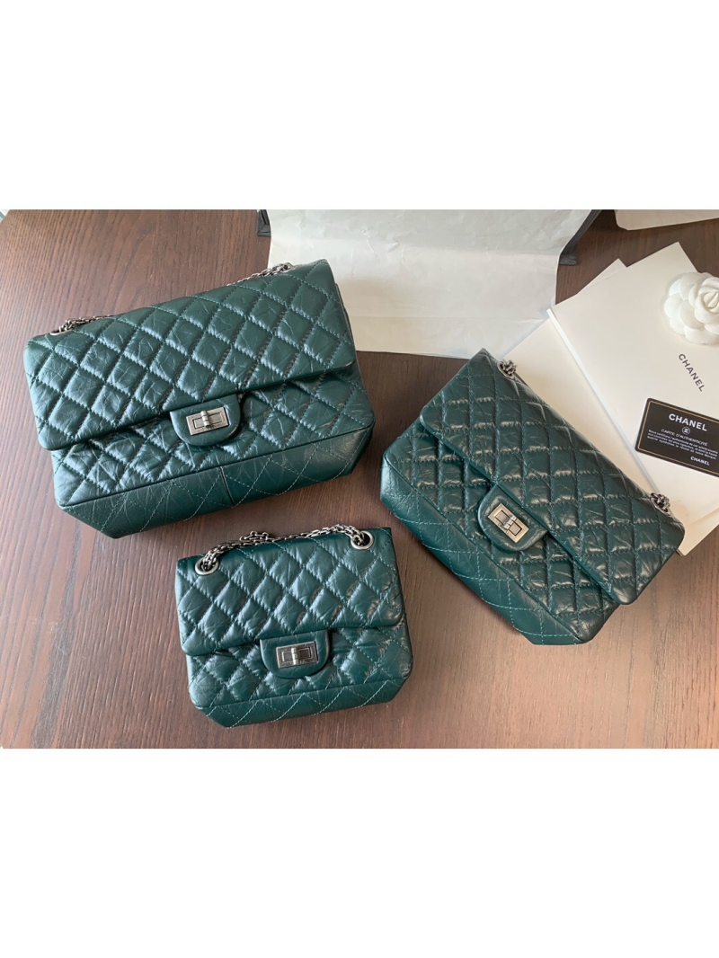 Chanel Reissue 2.55 Classic Flap Bag in Aged Calfskin Green