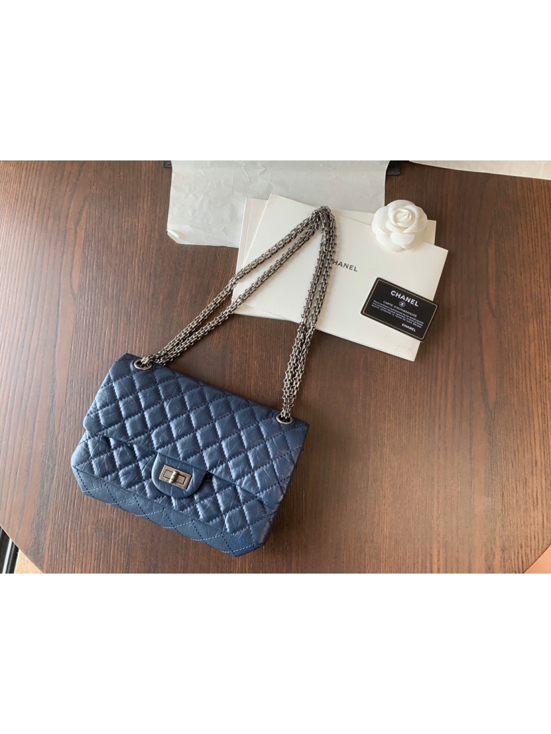 Chanel Reissue 2.55 Classic Flap Bag in Aged Calfskin Blue