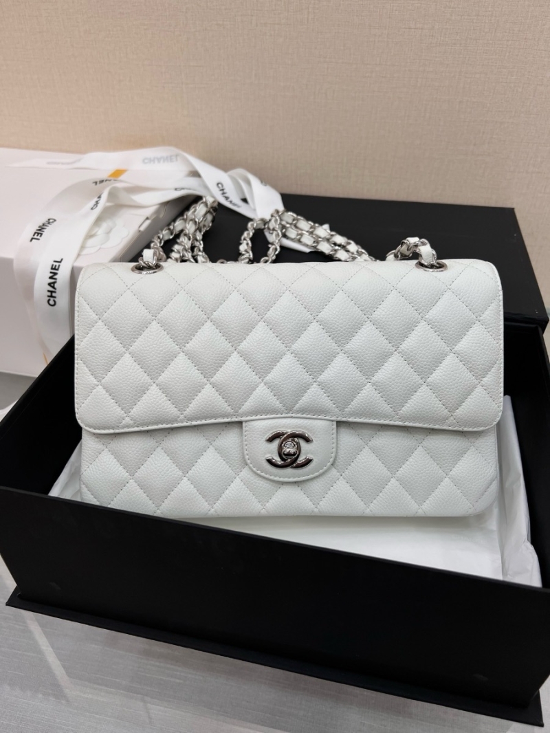 Chanel Classic Flap Caviar in White Bag